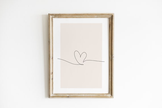 Minimalist Heart Art Print, Valentine's Day Decor