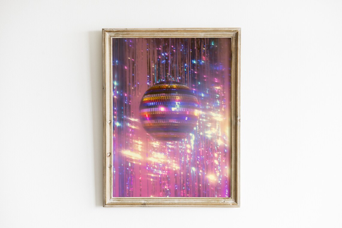 Disco Ball Print, Preppy Trendy Girly Decor - Image 2