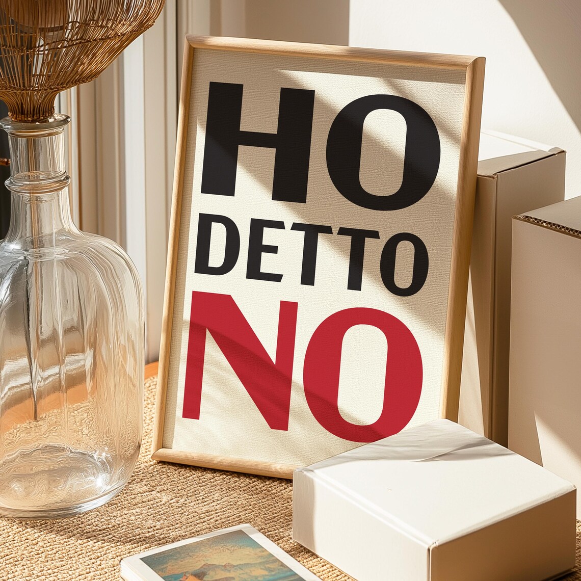 Ho Detto No Bold Black and Red Italian Empowering Quote Poster - Image 2