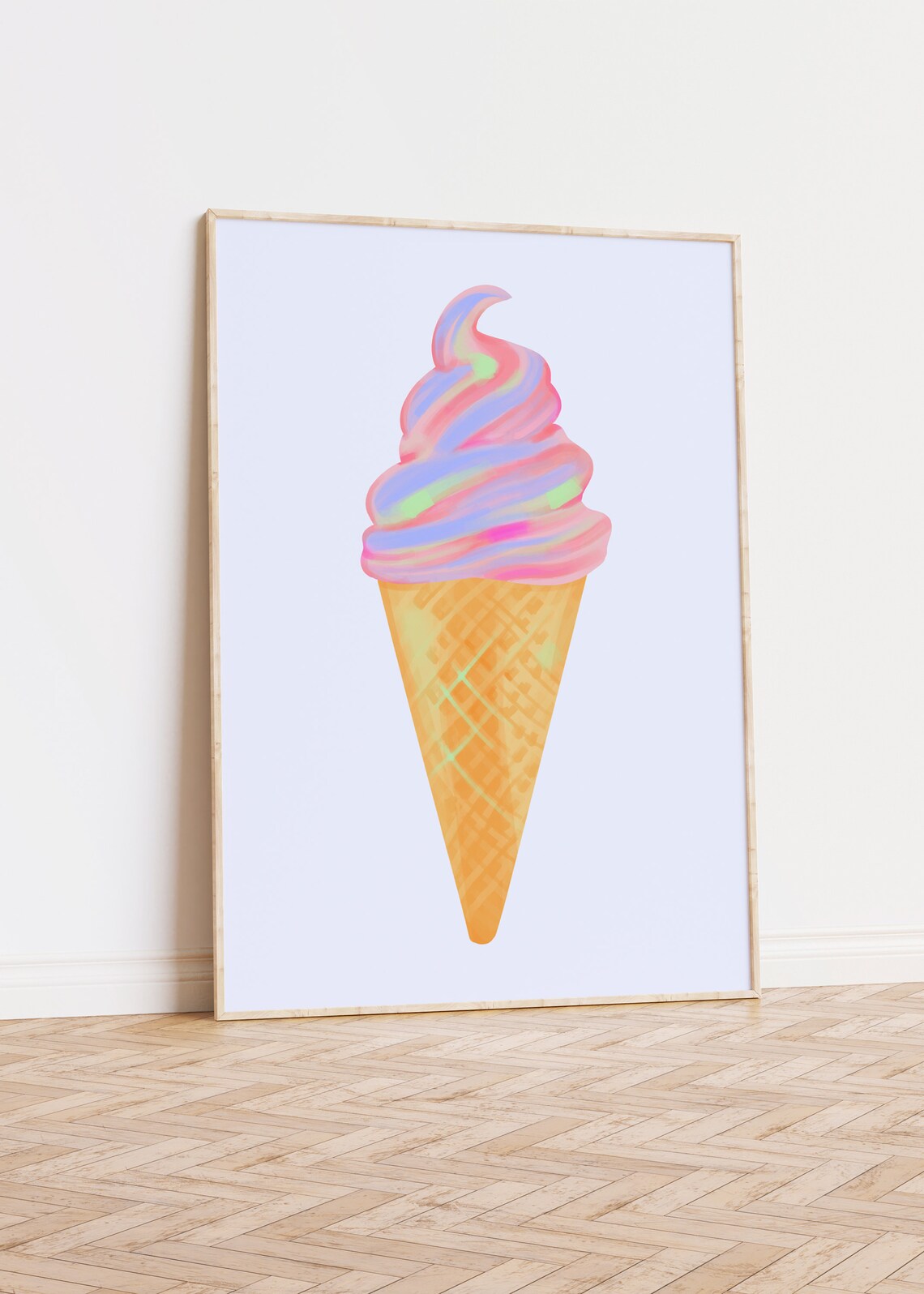 Preppy Ice Cream, Girl Room Decor Poster