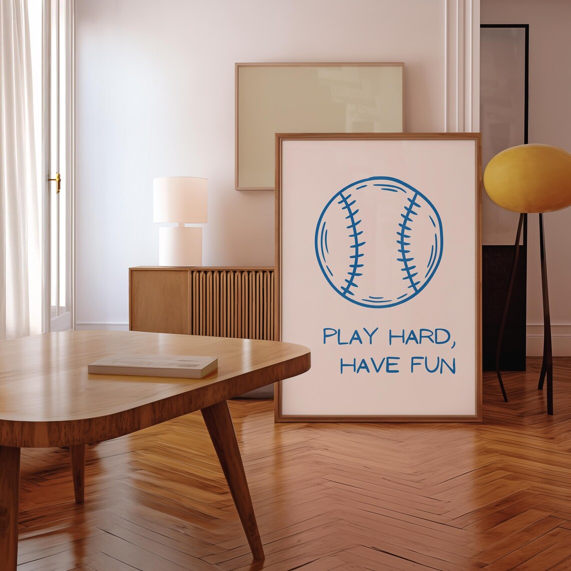 Play Hard Have Fun Baseball, Minimalist Sports Poster - Image 2