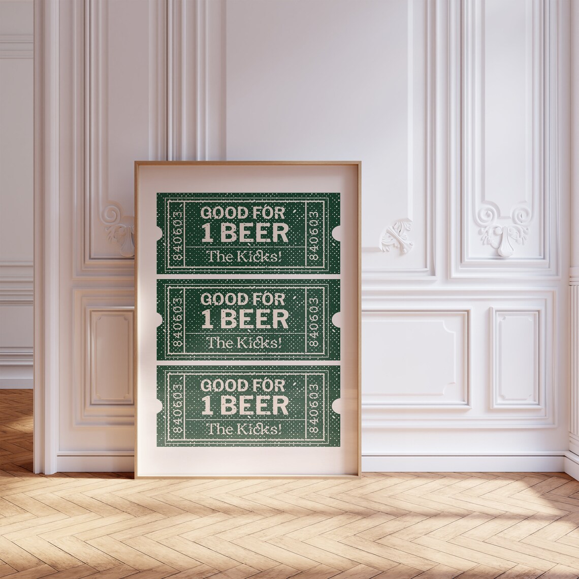 Green Ticket St Patricks Beer Bar Cart Art Print - Image 2