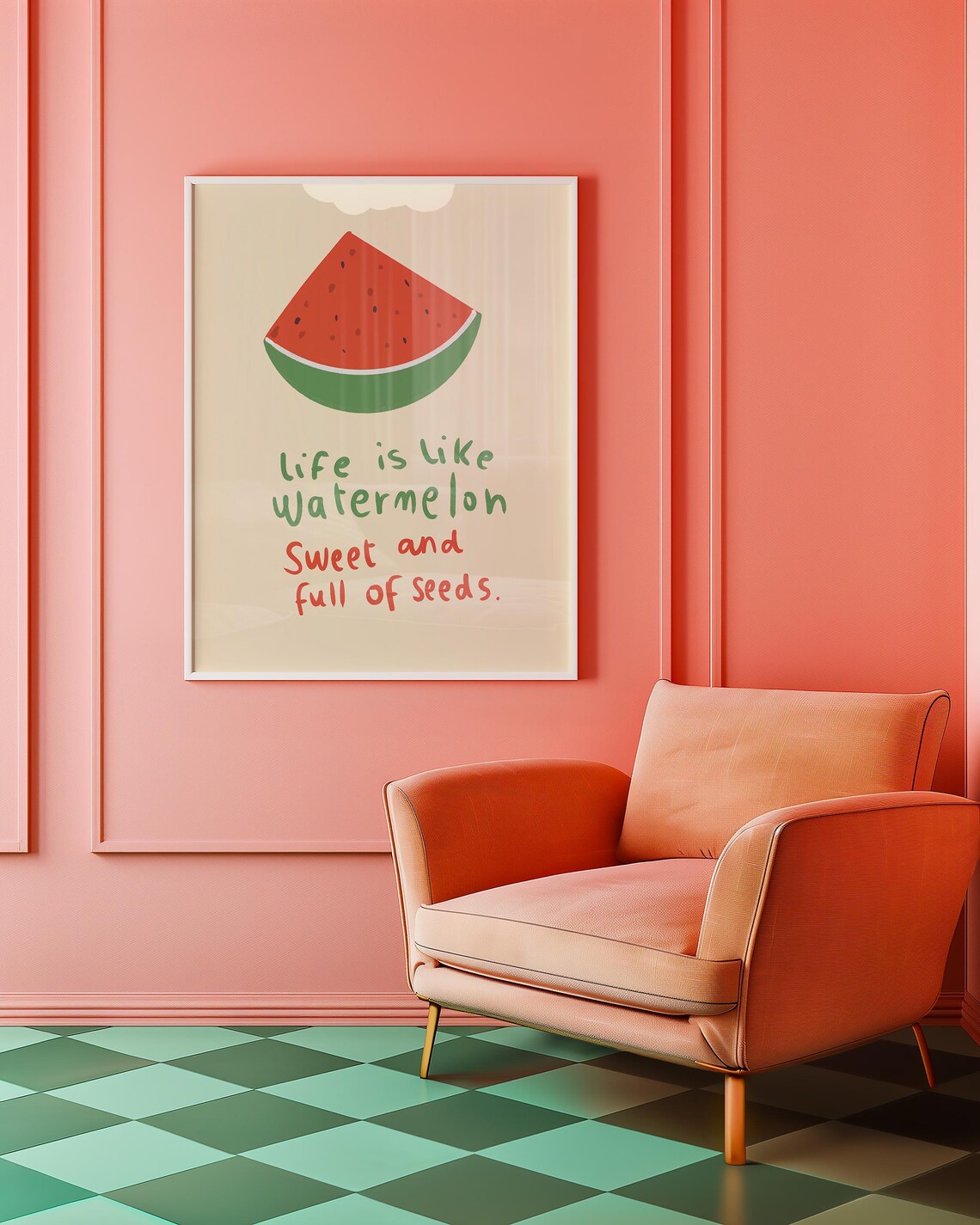 Life Is Like Watermelon Quote, Fun Whimsical Decor - Image 2