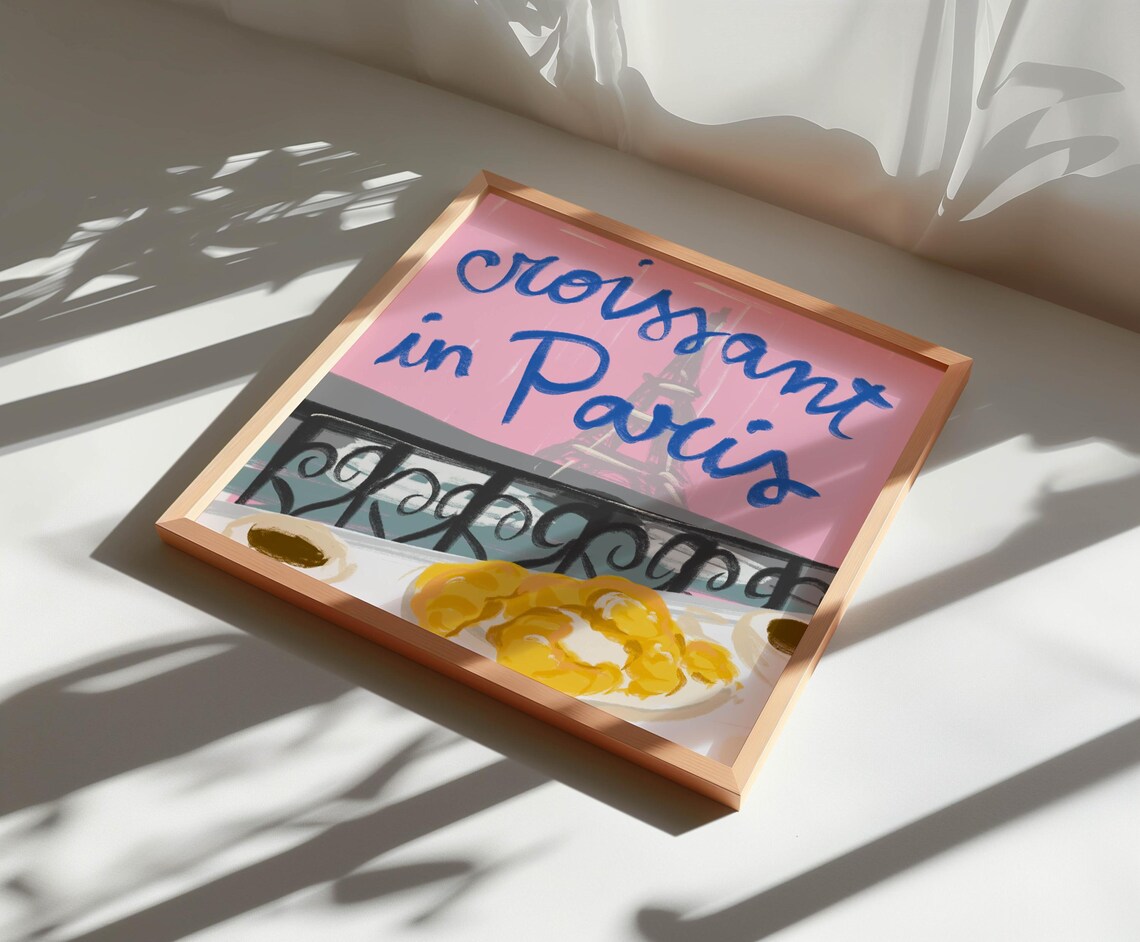Paris Croissant Balcony View, French Cafe Decor - Image 2