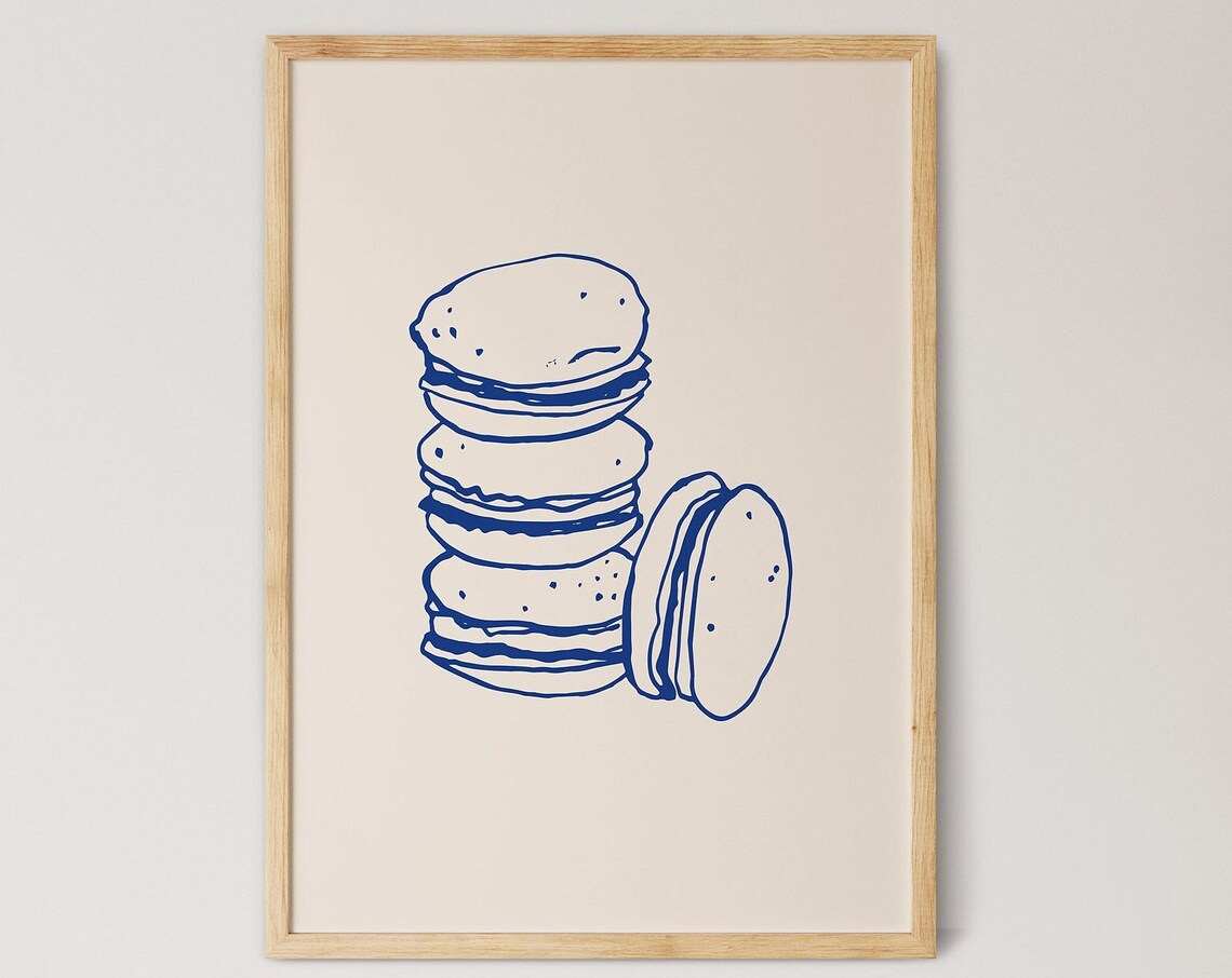 Macaron Dessert Poster, Modern Kitchen Wall Art