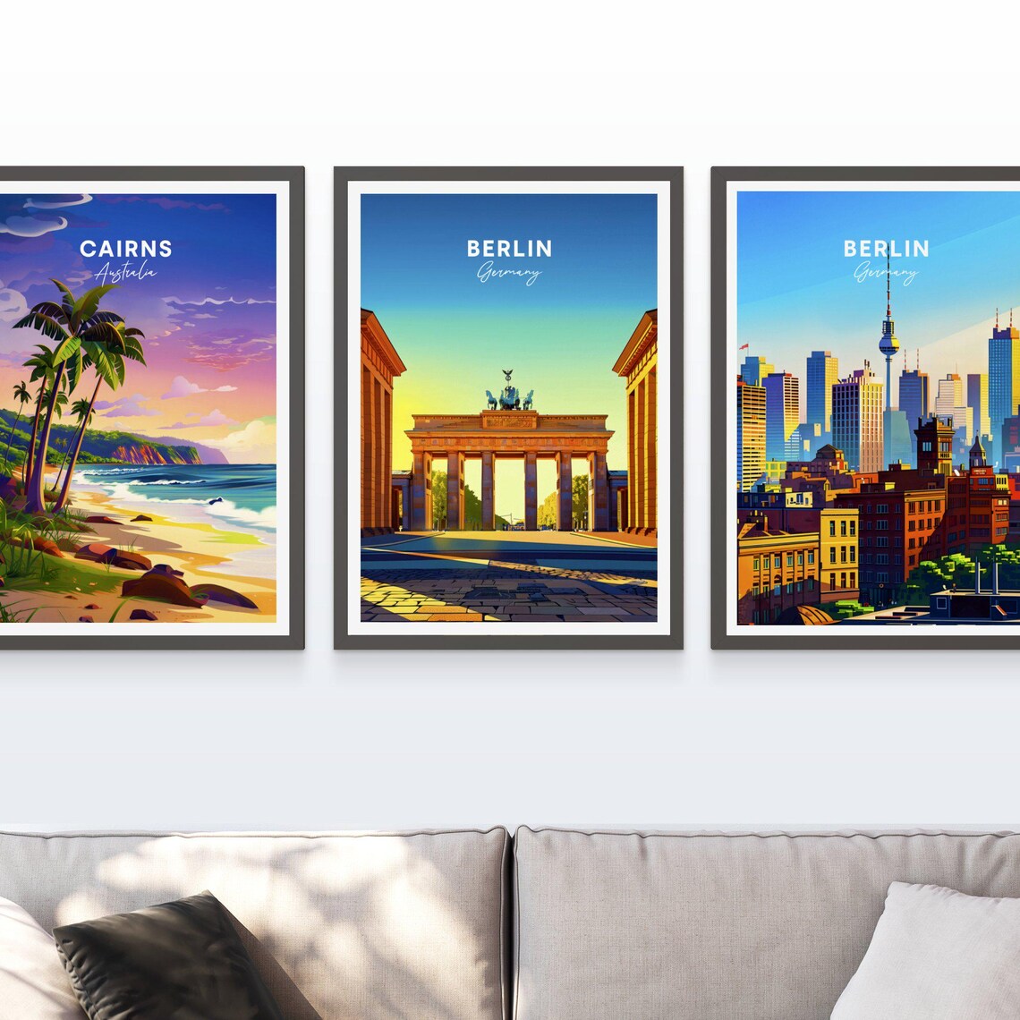 Berlin Germany Brandenburg Gate Golden Sunrise Travel Poster Art - Image 3