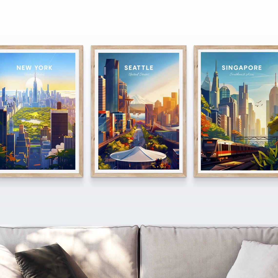 Seattle Washington Downtown Space Needle Rainier Avenue Travel Poster - Image 4