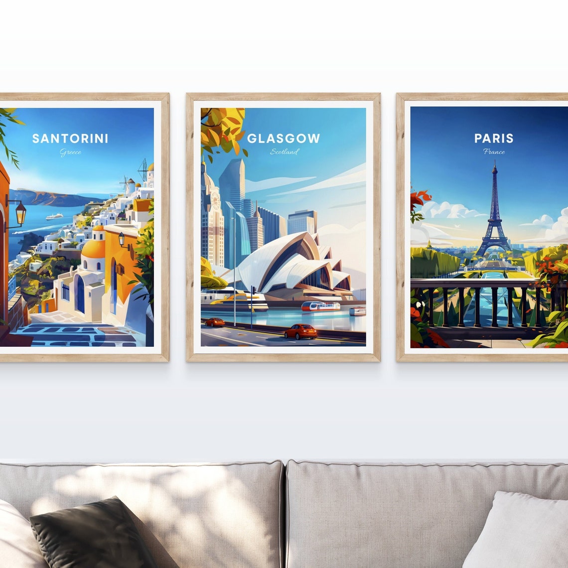 Glasgow Scotland Modern City Skyline Waterfront Travel Poster - Image 4