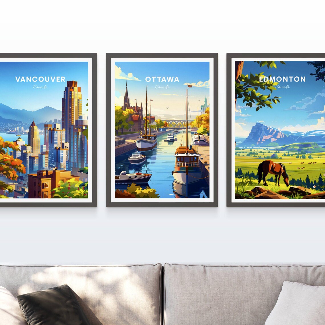 Ottawa Canada Canal Boats Church Spires Autumn Trees Travel Poster - Image 4