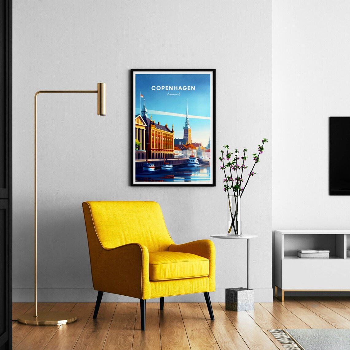 Copenhagen Denmark Harbor Boats Historic Waterfront Travel Poster - Image 3