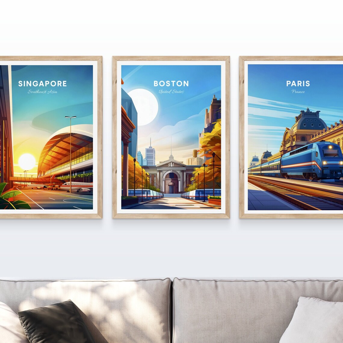 Boston Historic Train Station Buses City Gateway Vintage Travel Poster - Image 4