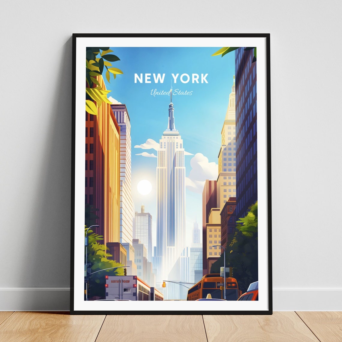 New York City Empire State Building Street View Midtown Art Poster