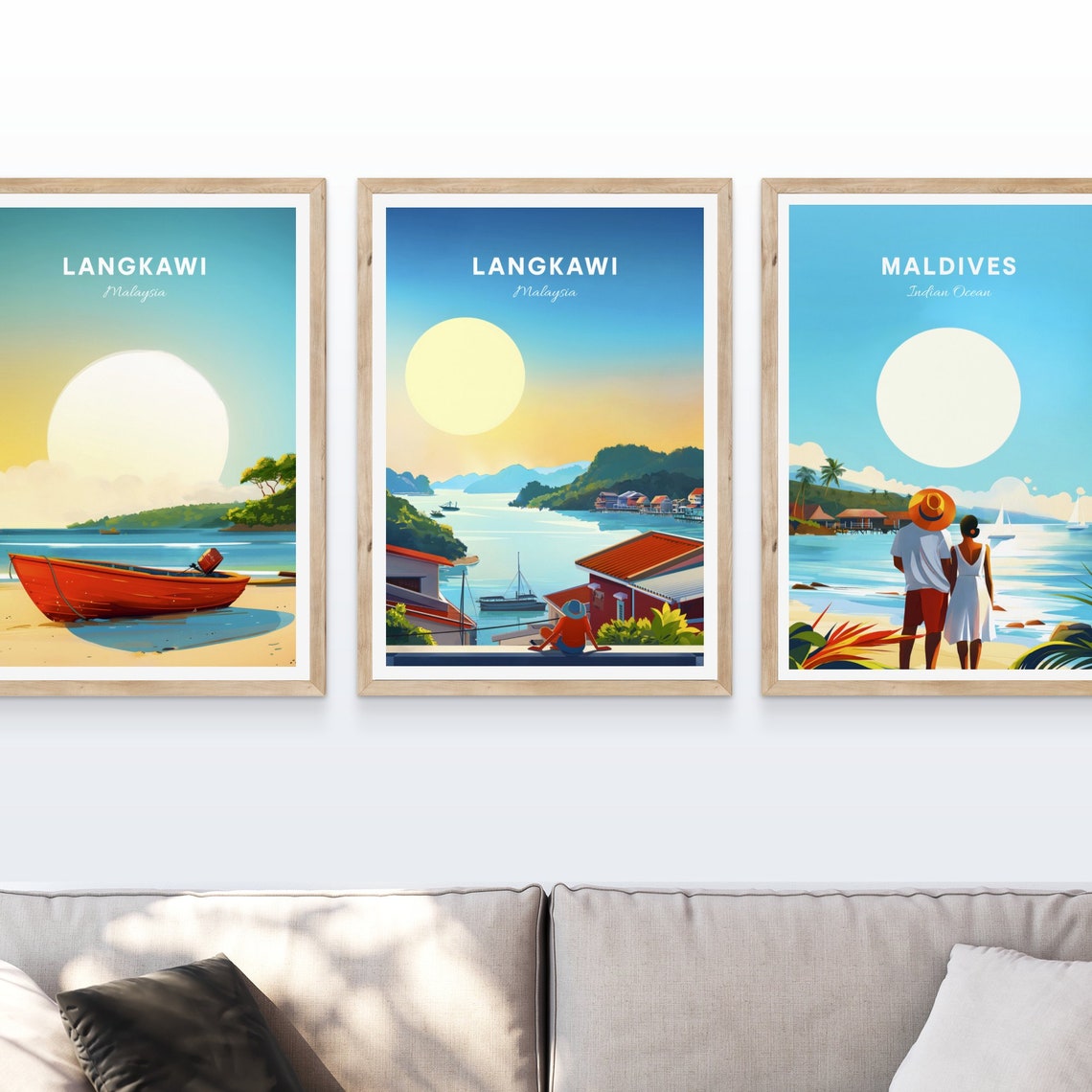Langkawi Malaysia Waterfront Harbor Village Sunset View Poster - Image 4