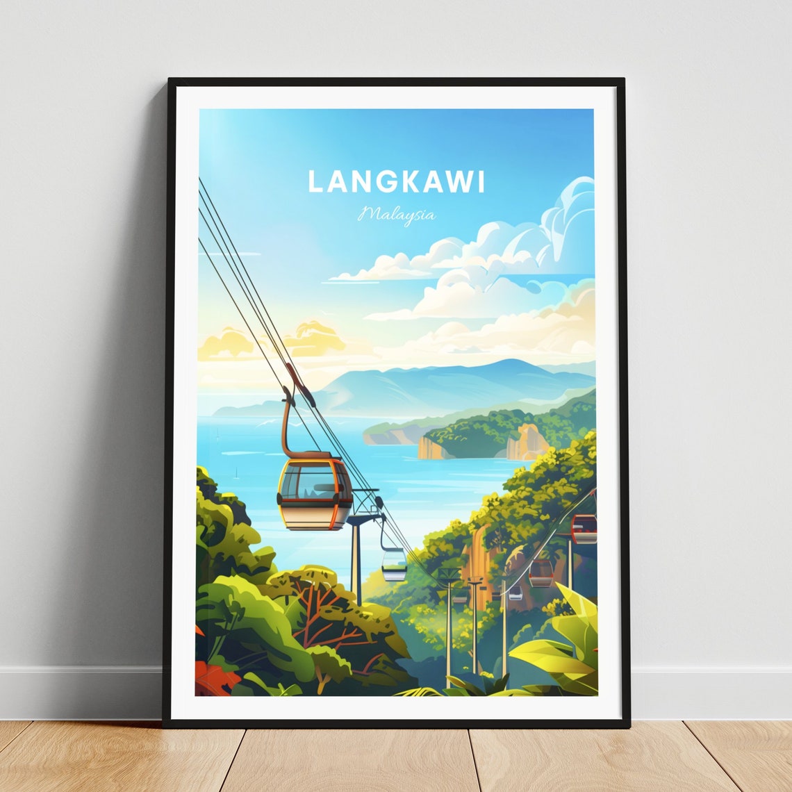 Langkawi Malaysia Scenic Cable Car Ride Over Jungle Bay Poster