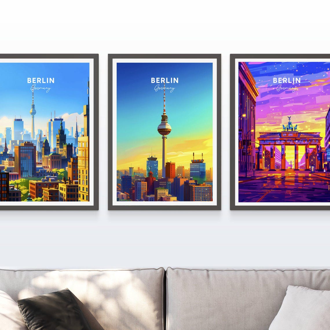 Berlin Germany TV Tower Sunset Skyline Golden Hour Travel Poster - Image 3
