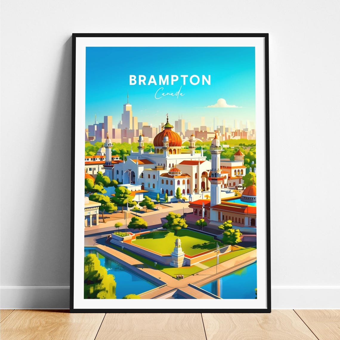 Brampton Canada White Domed Palace Minarets Garden View Poster
