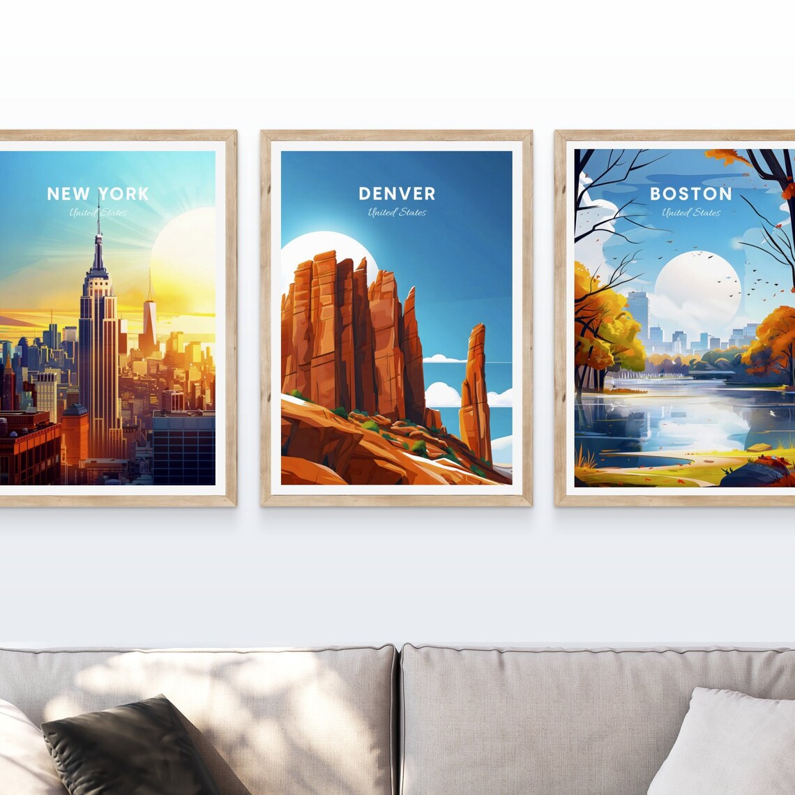 Denver Colorado Red Rock Formations Under Bright Sun Travel Poster - Image 4