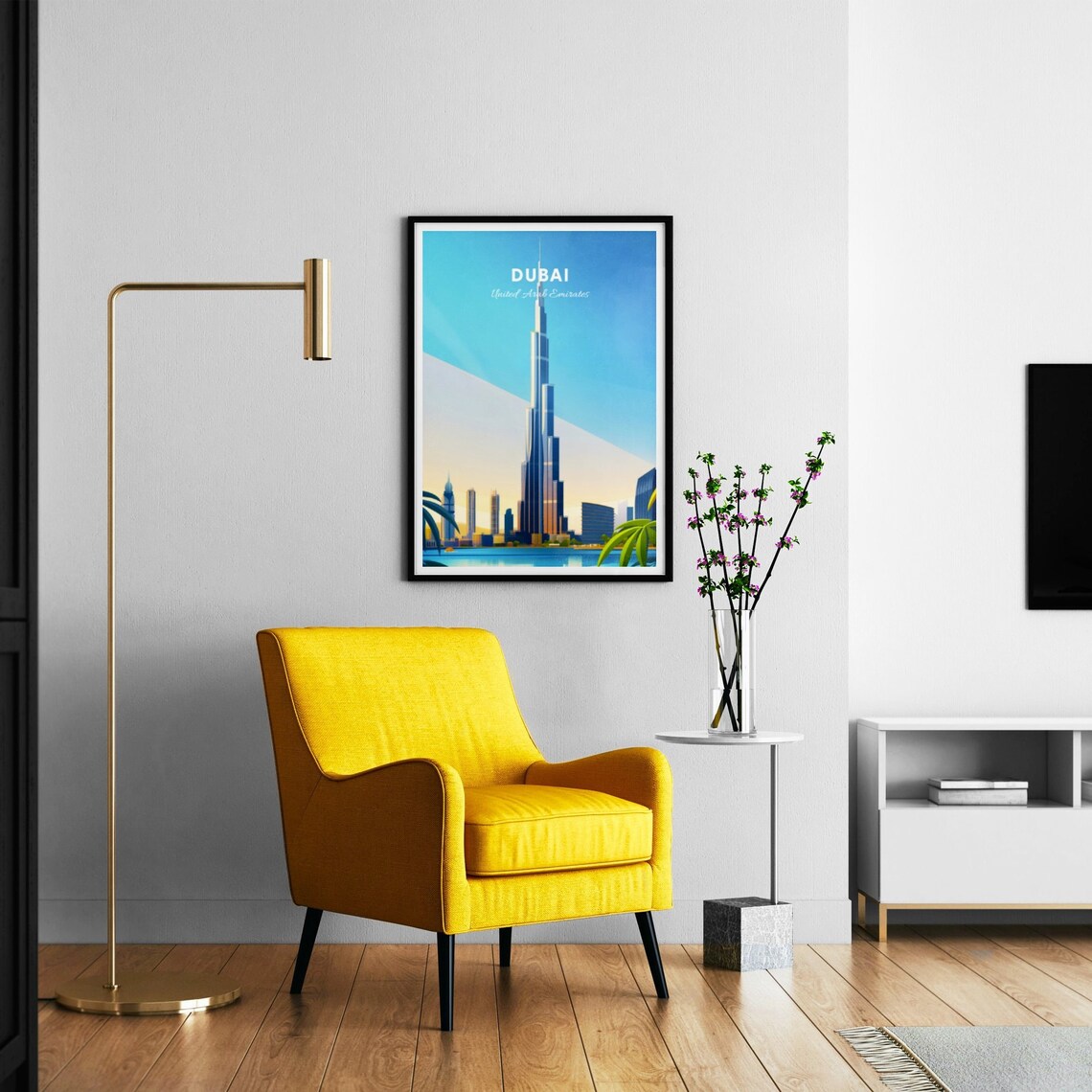 Dubai United Arab Emirates Burj Khalifa Daytime Skyline Travel Poster - Image 3