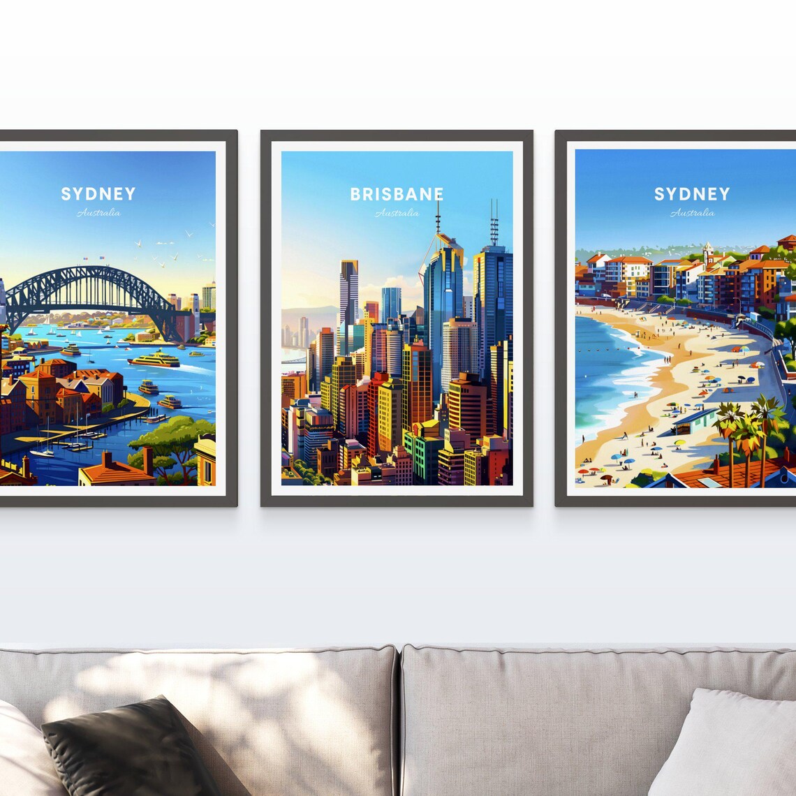 Brisbane Australia Golden Hour Skyline City Towers Warm Poster - Image 3