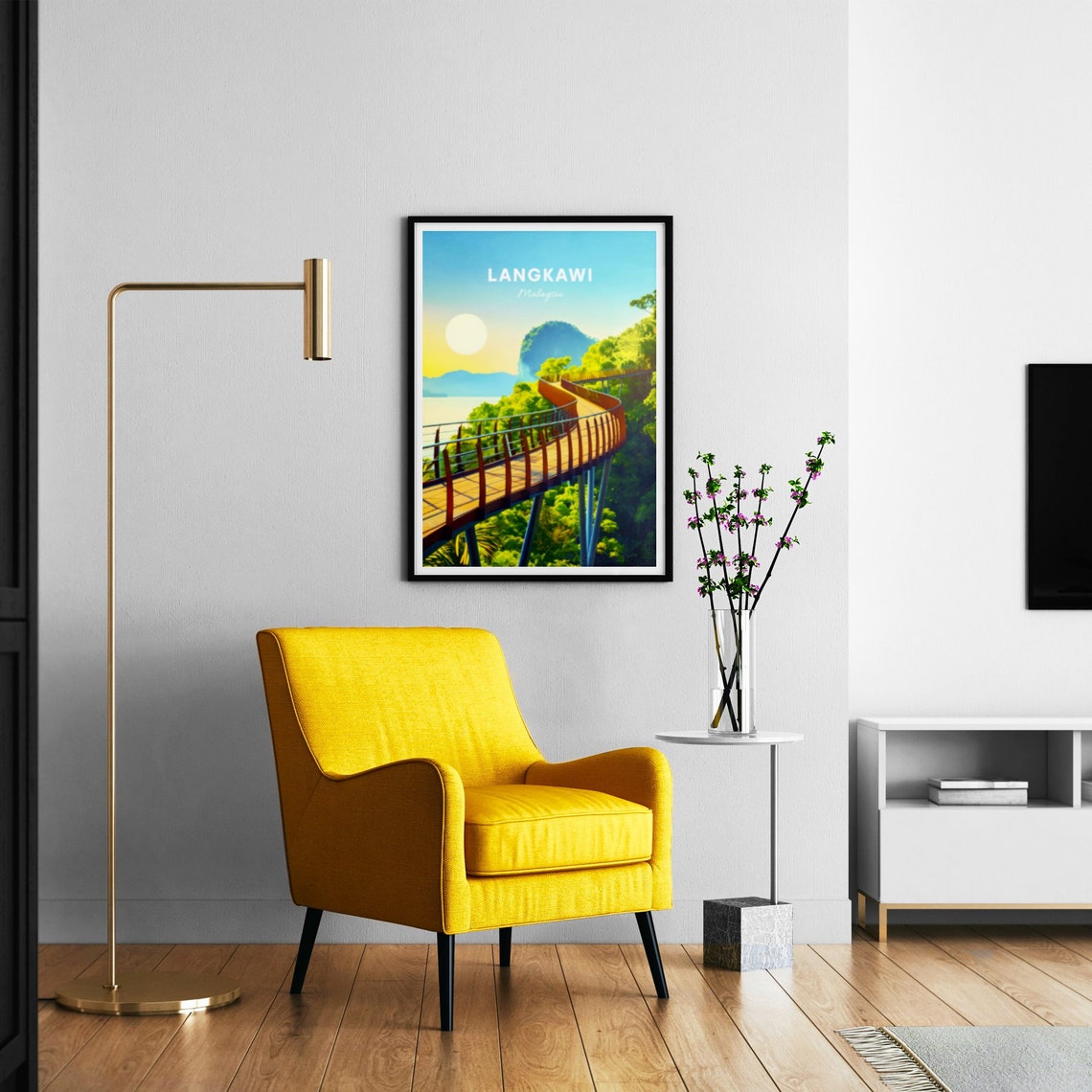Hvar Croatia Starry Night Old Harbor Palm Trees Village Poster - Image 3
