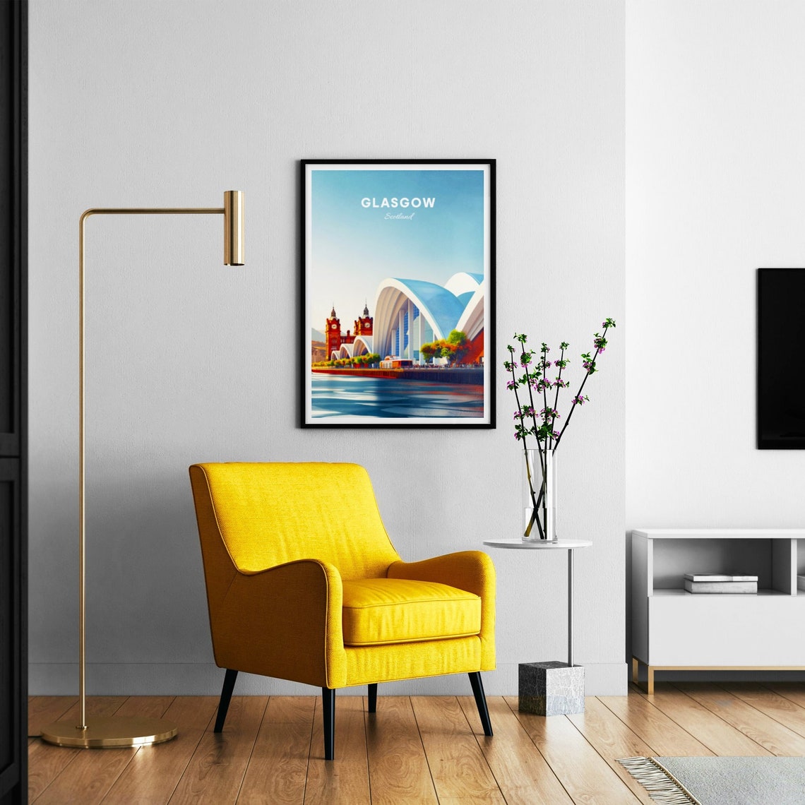 Glasgow Scotland Waterfront Arches Clock Towers Travel Poster - Image 3