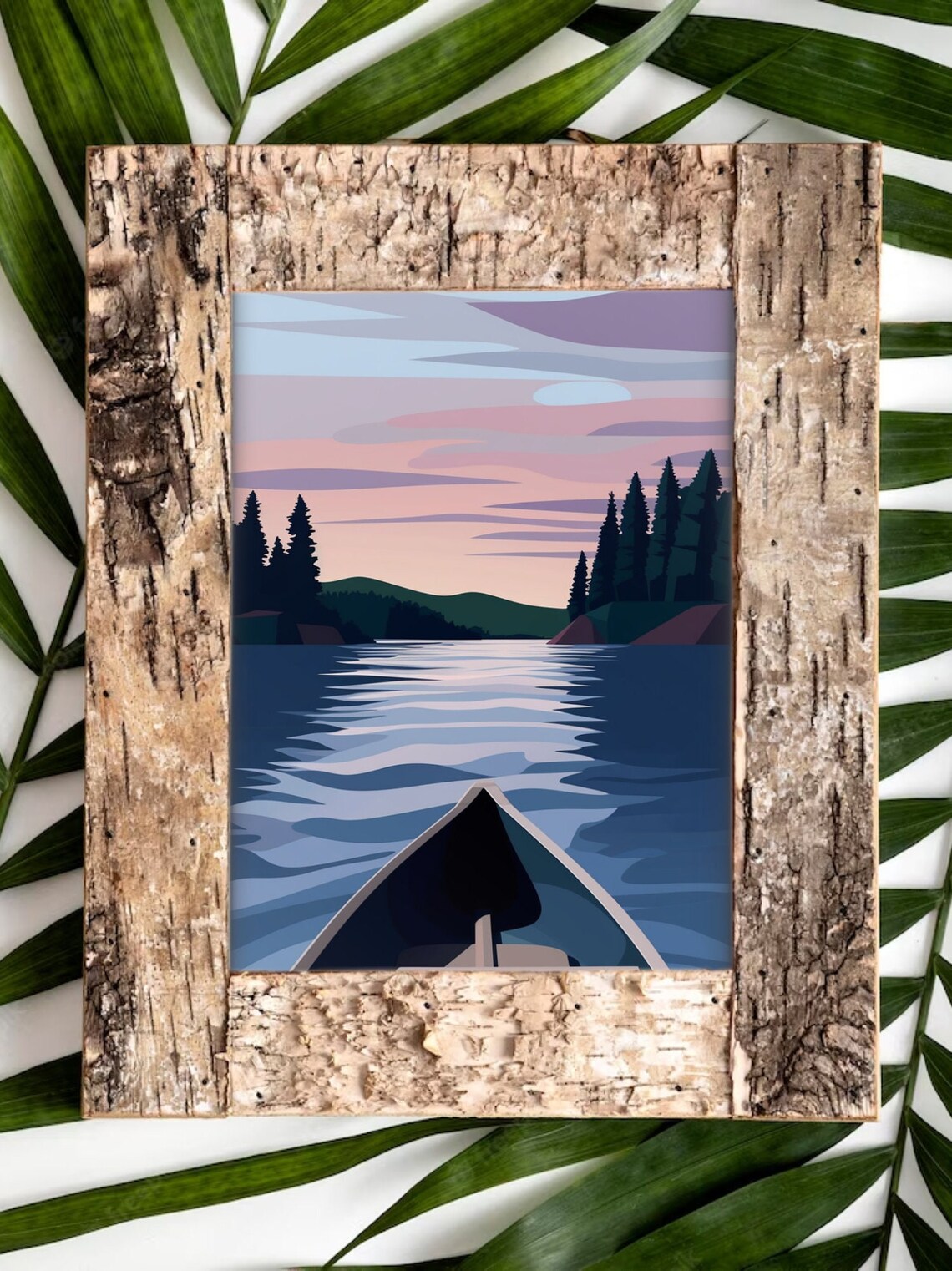 Canoe Art Minnesota Travel Print, Lake House Decor - Image 4