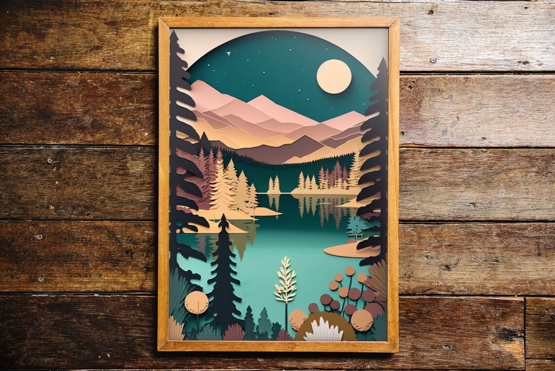 Mountain Range Print, Modern Rustic Landscape - Image 2