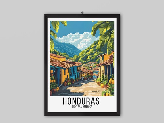 Honduras Central America Travel Poster Wall Art Print Gifts For