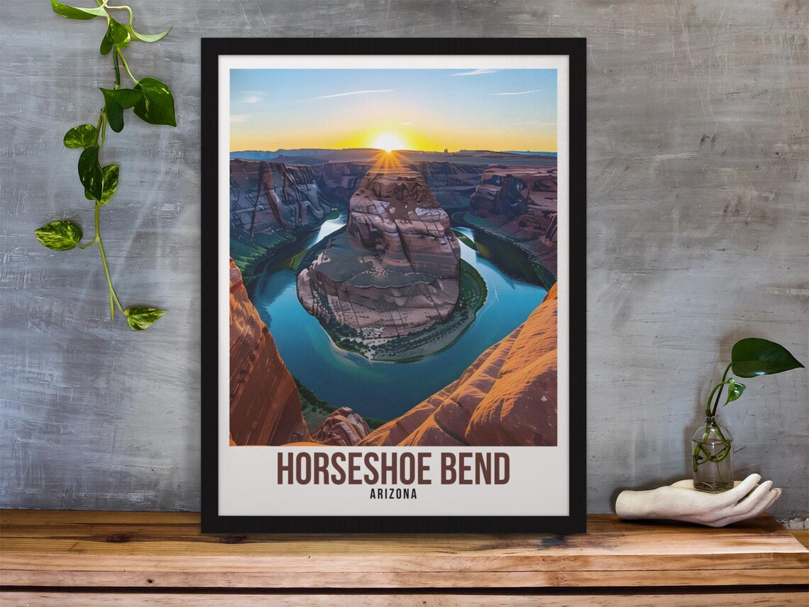 Horseshoe Bend Arizona Travel Print Usa Canyon Poster Colorado River Wall Art Horseshoe Bend Poster Usa Artwork Arizona Travel Poster