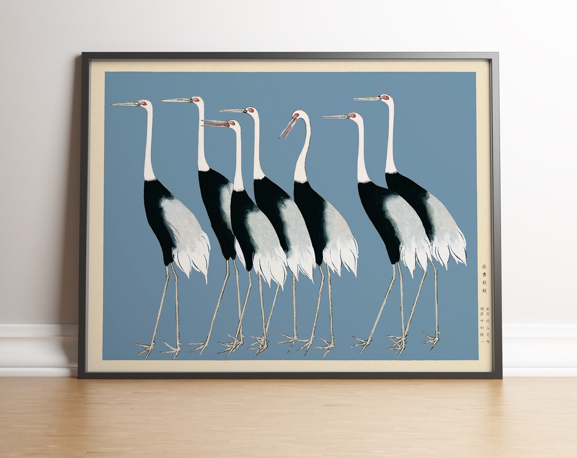 Japanese Cranes by Ogata Korin, Oriental Decor Art Print