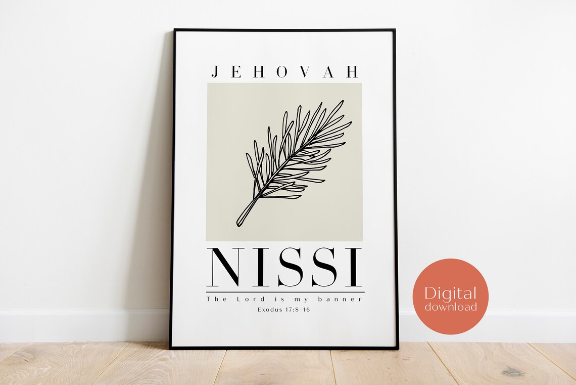Jehovah Nissi Exodus 17:8-16 Minimalist Bible Verse Print - Image 2