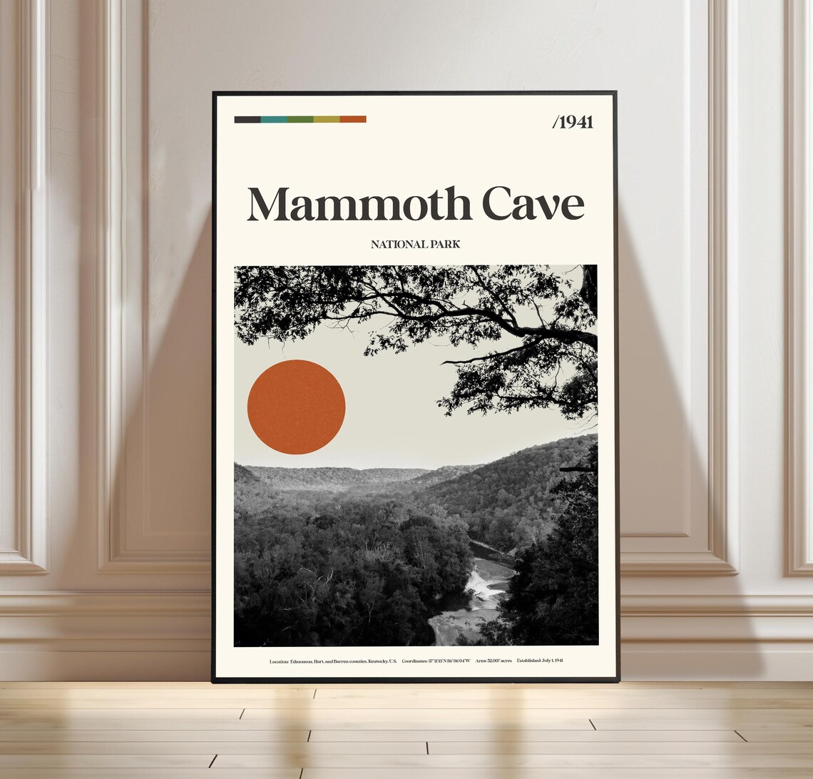 Mammoth Cave National Park 1941 Vintage Travel Poster Minimalist Art