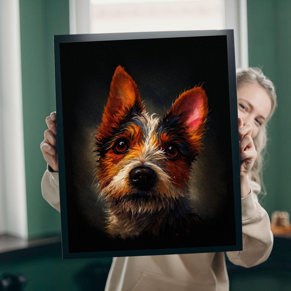 Jack Russell Terrier Close Up Black Background Dog Portrait Poster - Image 4