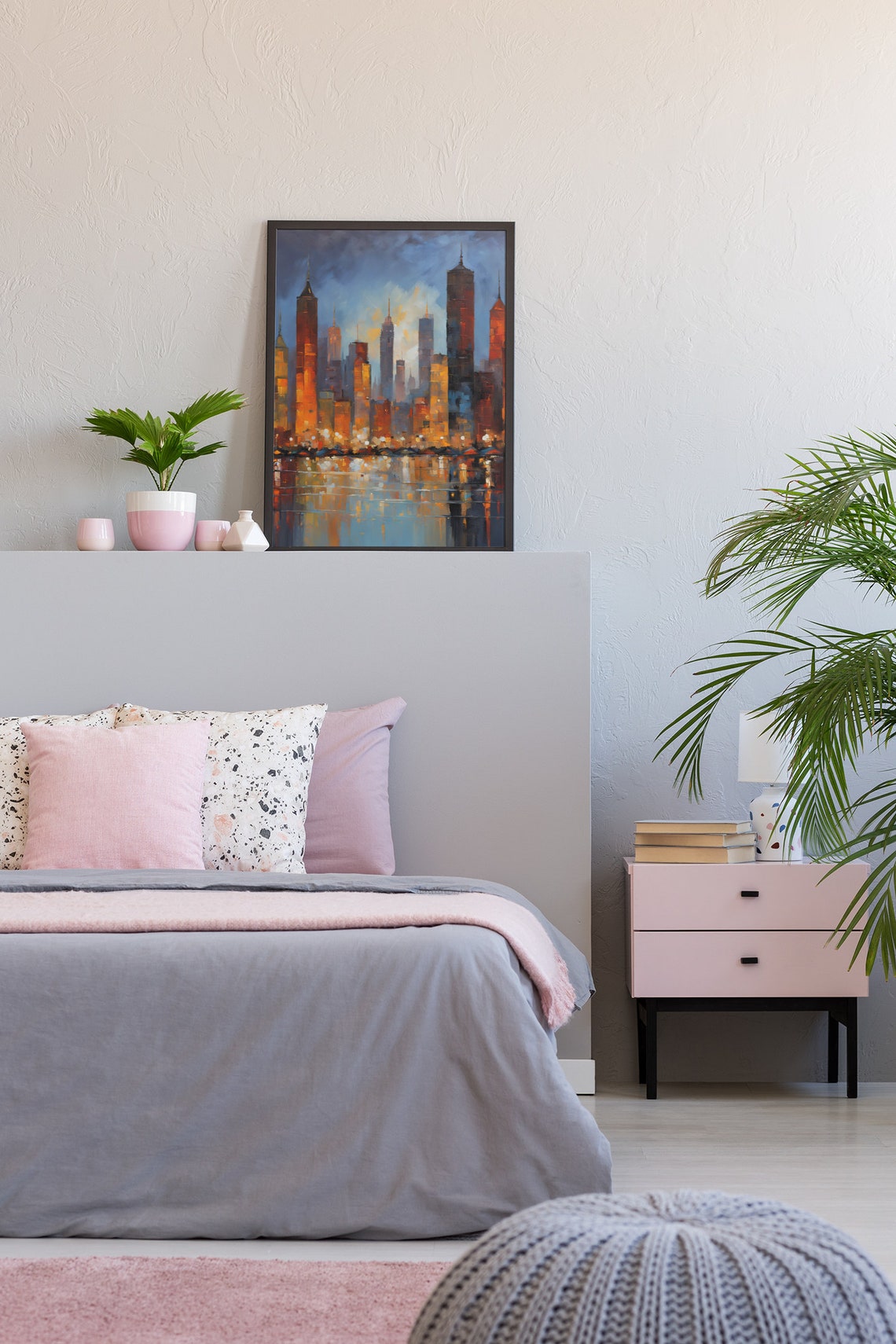 New York Skyline Wall Art Abstract City Painting Print City Wall Decor Cityscape Art Print City Wall Art Print New York Art Decor - Image 4