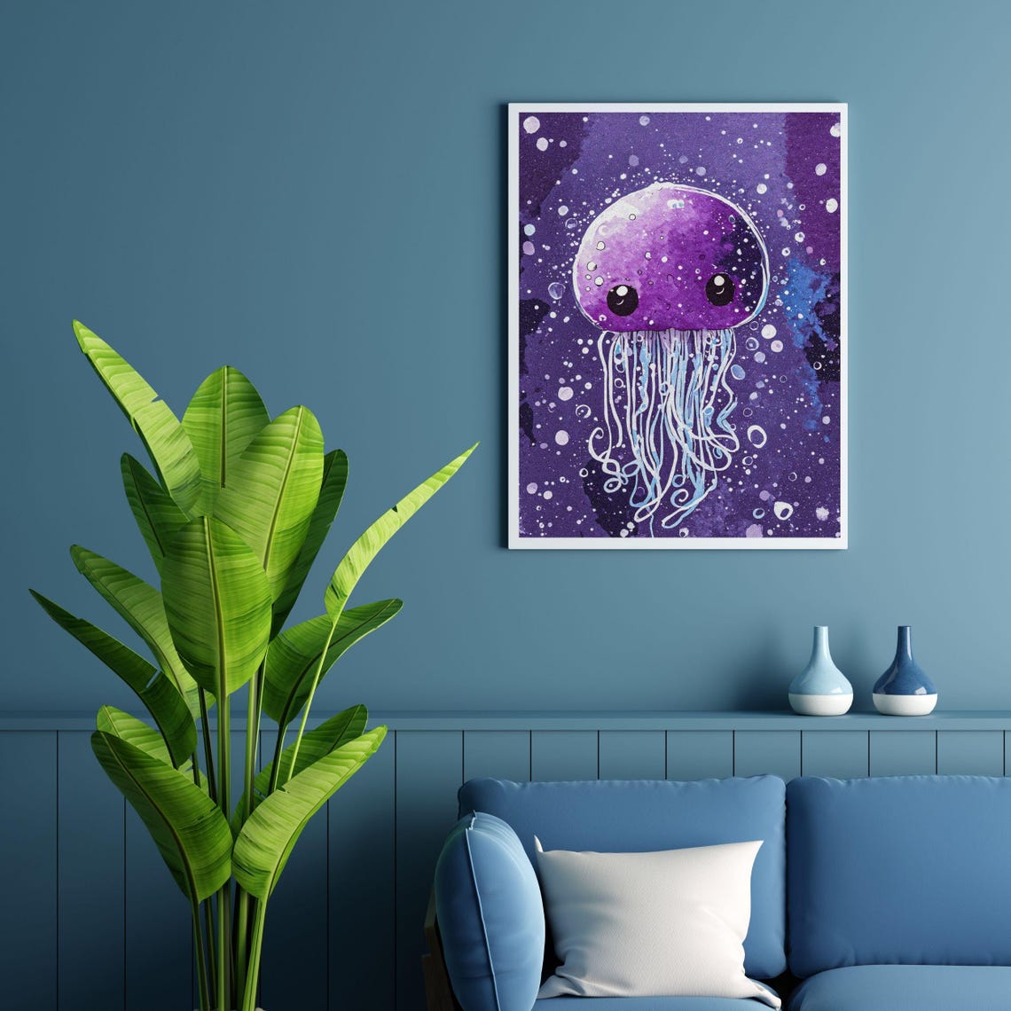 Purple Jellyfish Framed Art Print Girls Room Decor Lavender Ocean Animal Wall Art Nursery Art Unique Baby Gift Watercolor Sea Life - Image 5