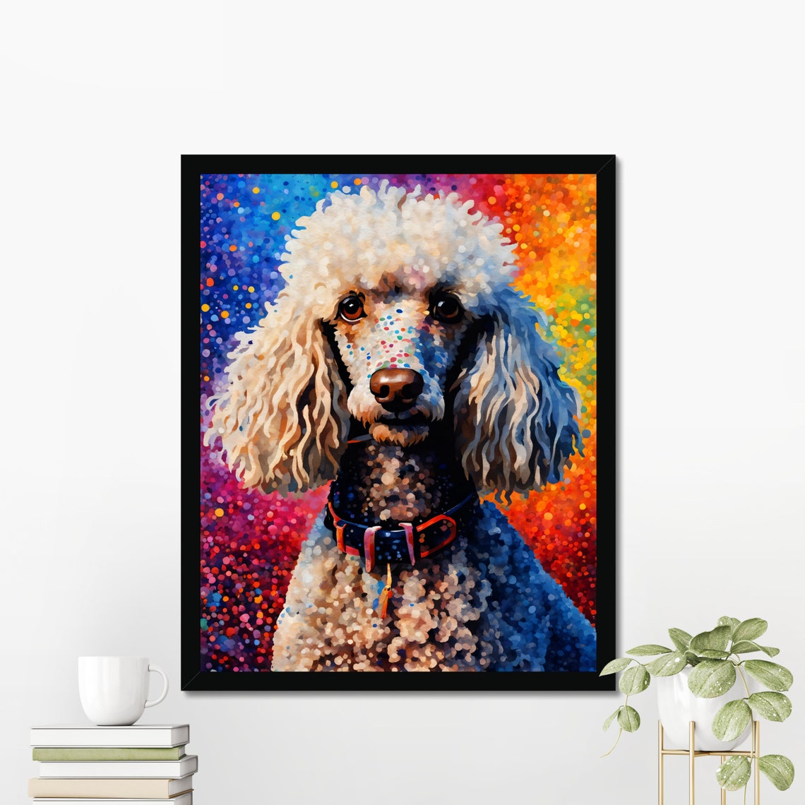Fluffy Poodle Art Print Colorful Modern Wall Art Dog Portrait Print Rainbow Poodle Photo Print Cute Dog Art Print Best Friend Gift Art - Image 3