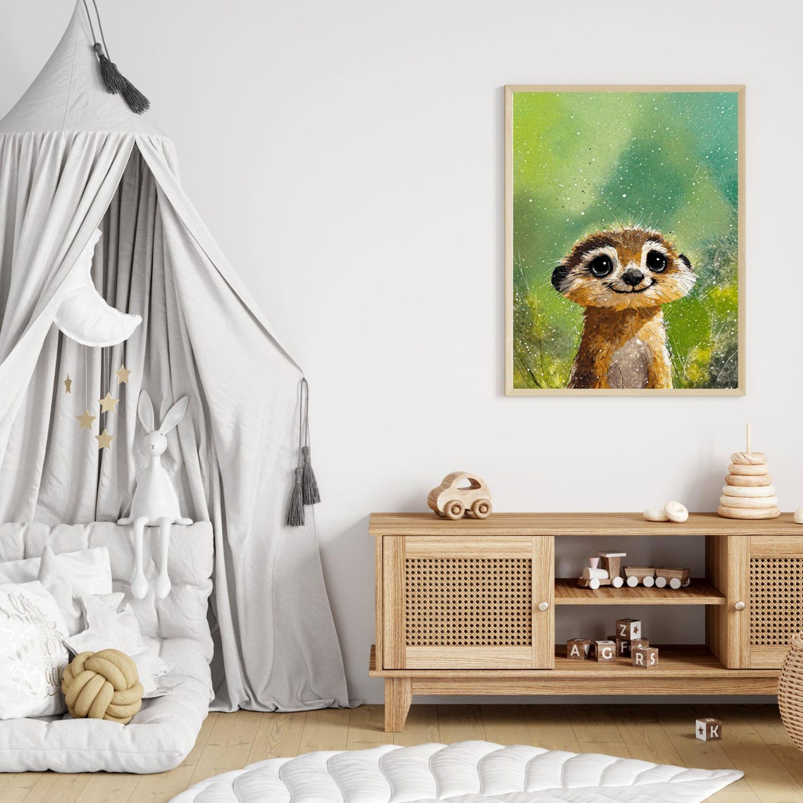 Cute Meerkat Framed Art Print Kids Room Decor African Animal Wall Art Nursery Art Baby Shower Gift Savannah Animal Painting - Image 8