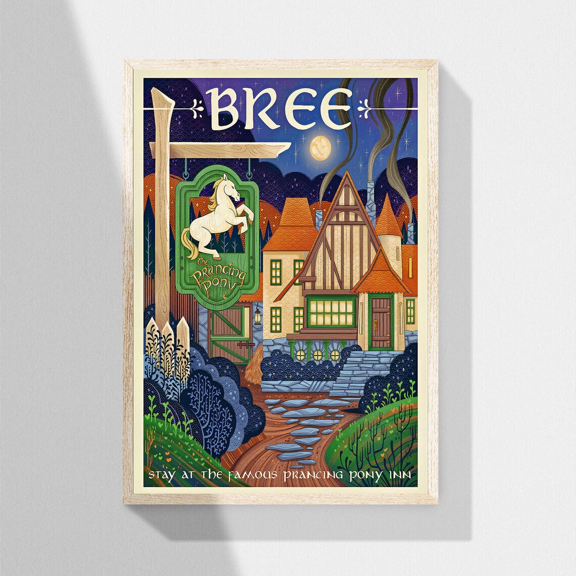 Bree Prancing Pony Travel Fantasy Art Print