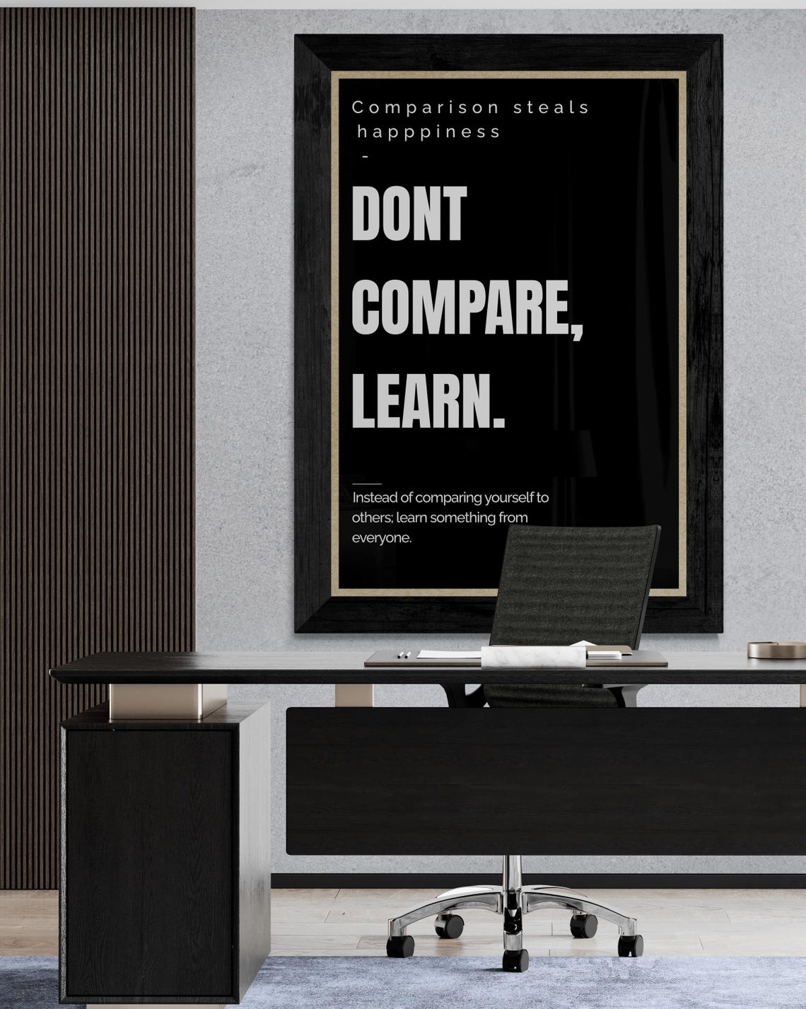 Dont Compare Learn Comparison Steals Happiness Mindset Quote Poster - Image 2