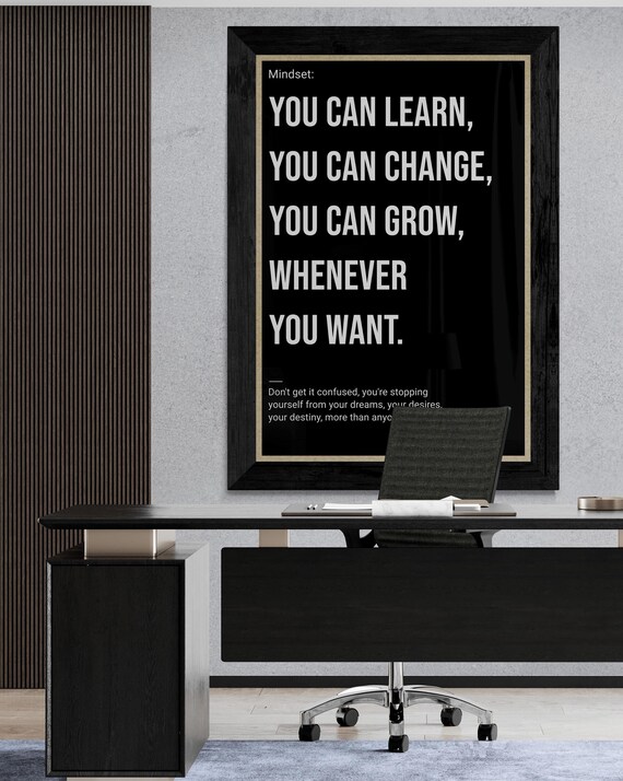 Its Up To You Mindset Motivational Wall Art Hustle Success Inspiration Hard Inspirational Growth Execute Learn Change