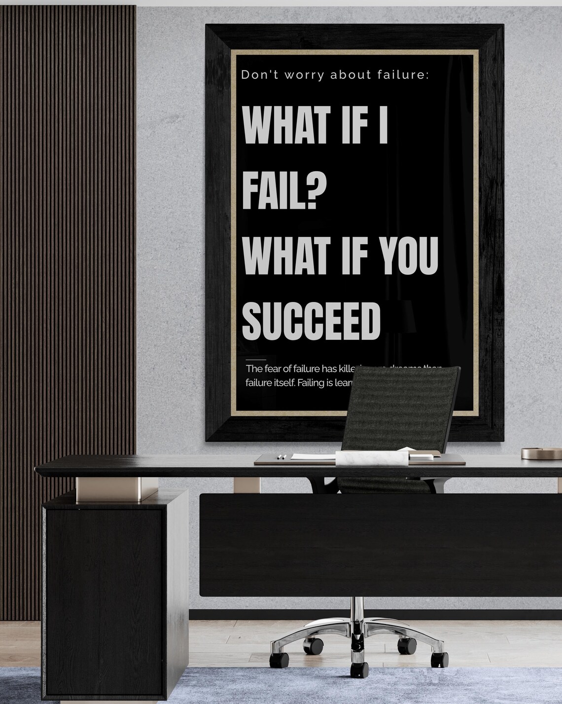 What If I Fail What If You Succeed Fear of Failure Quote Poster - Image 2