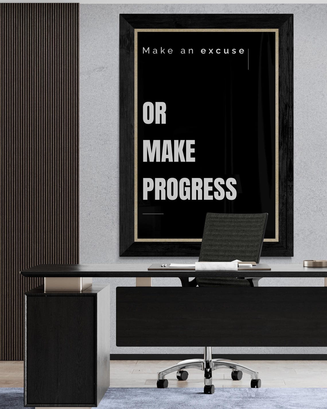 Make An Excuse Or Make Progress Bold Quote Motivational Poster - Image 2