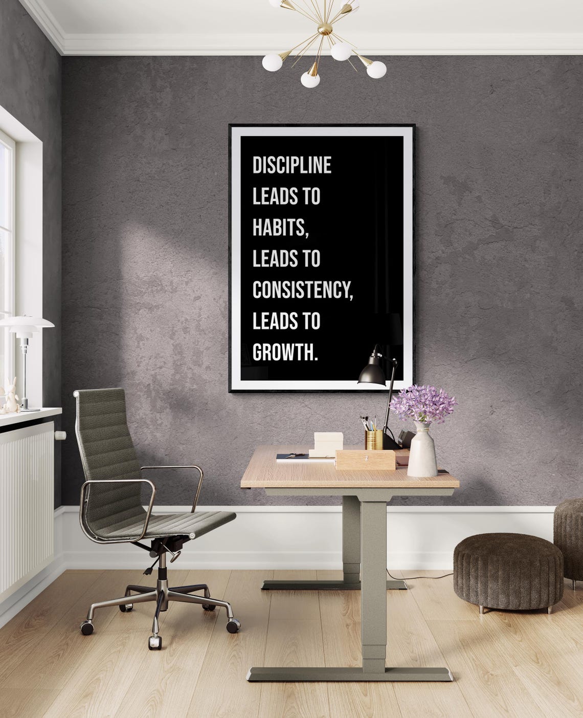 Discipline Leads To Habits Leads To Consistency Growth Poster - Image 2