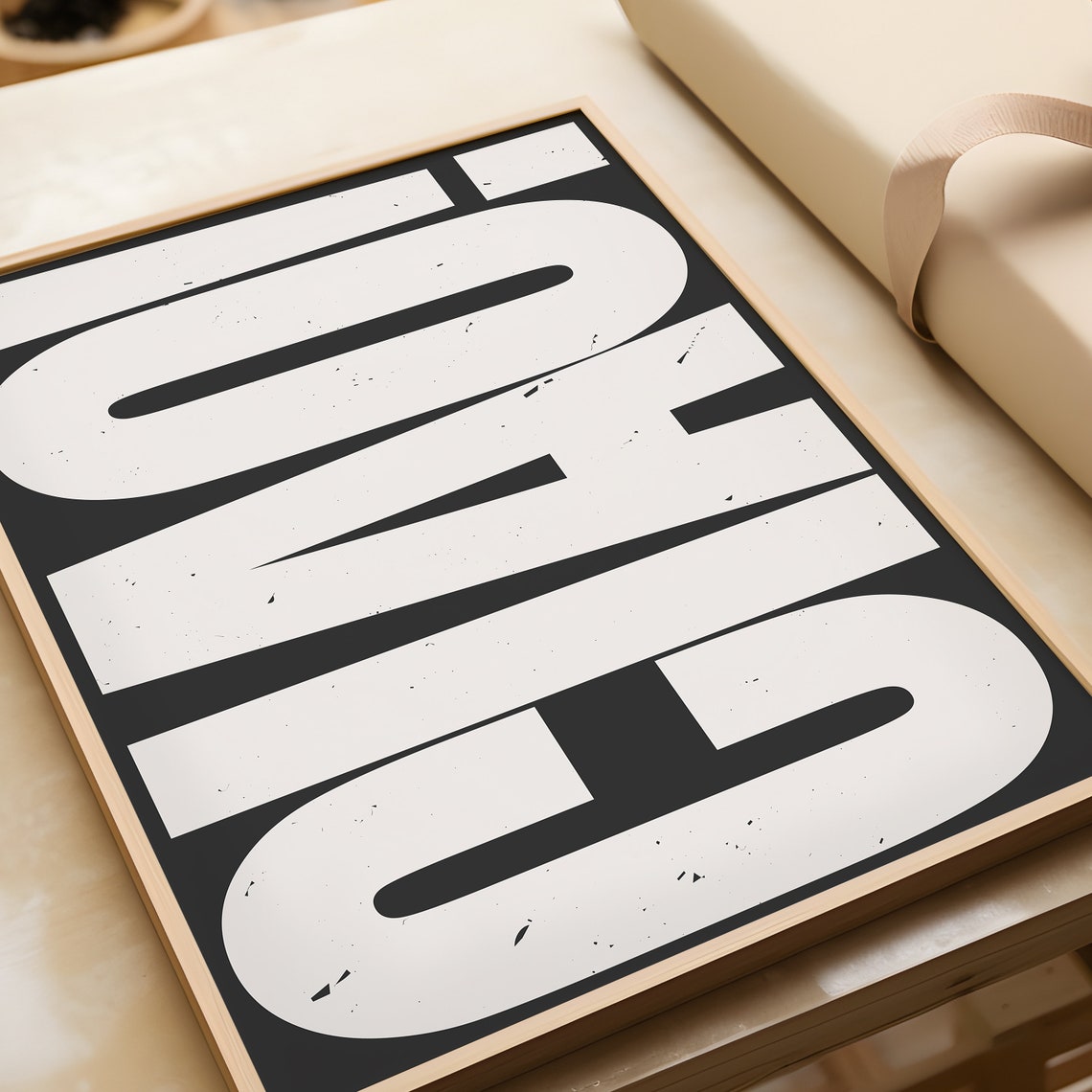 Ciao Bold Black and White Oversized Typography Statement Poster - Image 2