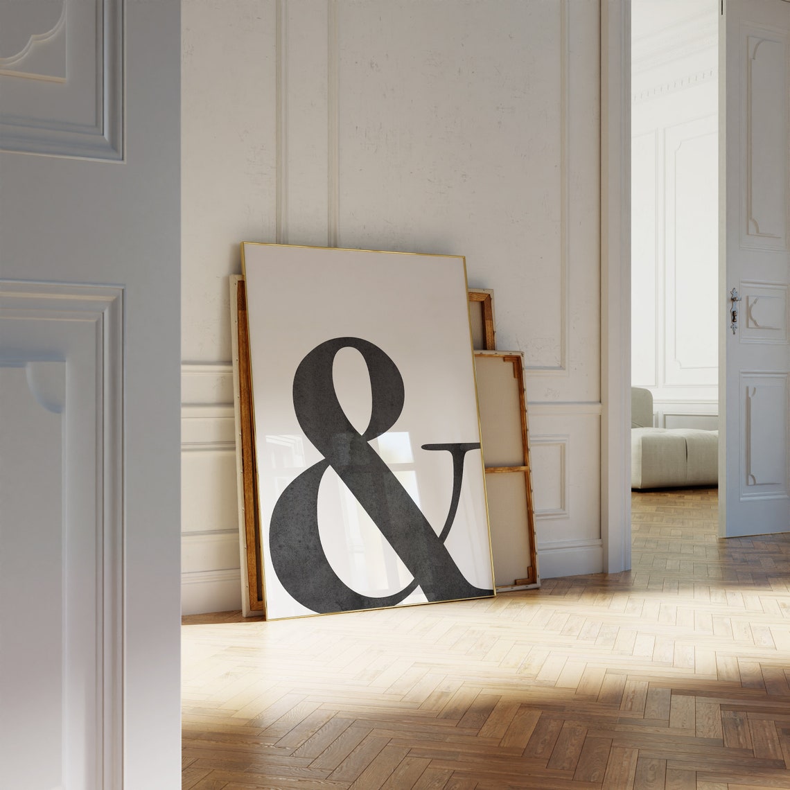 Black Ampersand Symbol Minimalist Monochrome Scandinavian Poster - Image 2