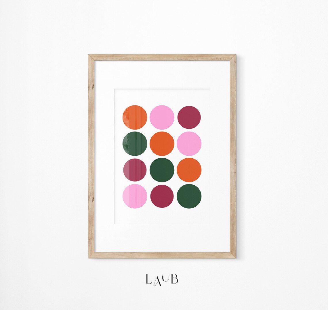 Minimalist Circles Harmony Mid-Century Art Print - Image 3
