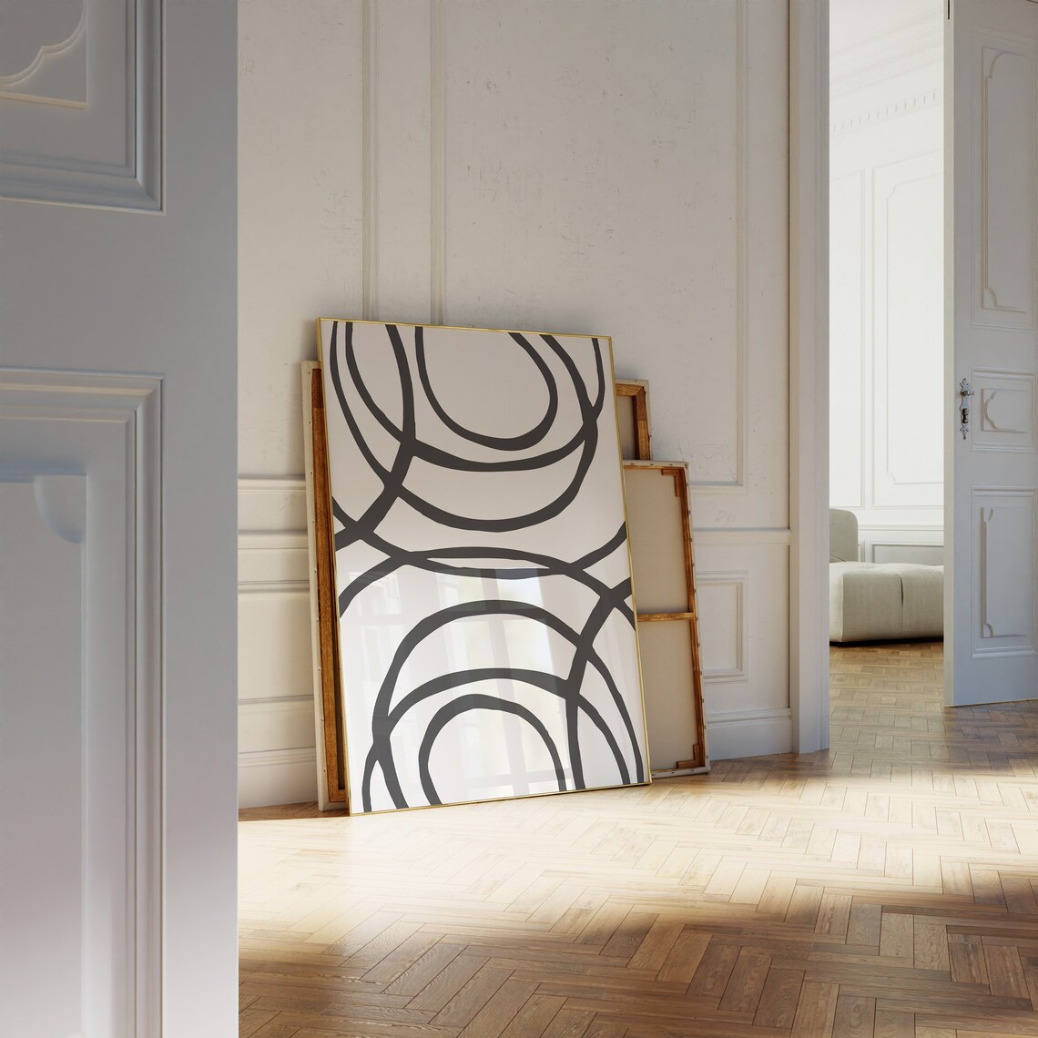 Organic Lines Minimalist Abstract Wall Art Print - Image 2