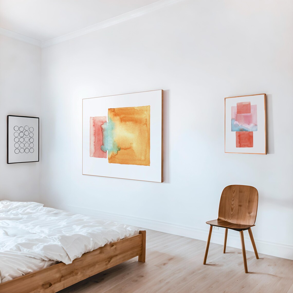 Modern Watercolor Minimalist Abstract Mid-Century Print - Image 3