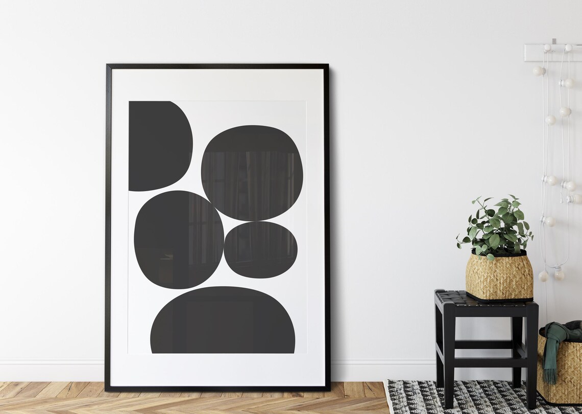 Organic Circles Harmony Art Print, Mid Century Modern - Image 2