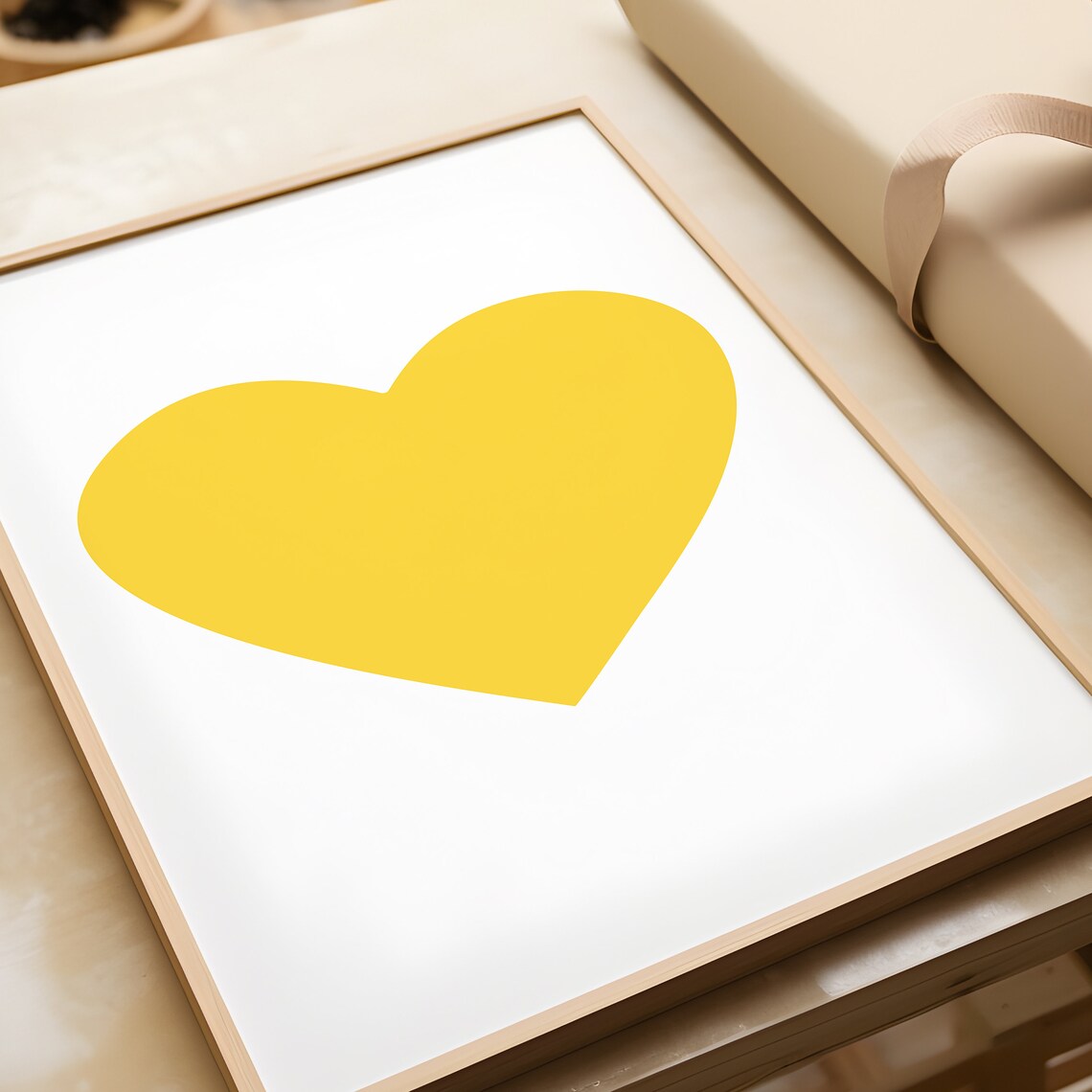 Mid-Century Yellow Heart Valentine Art Print - Image 2